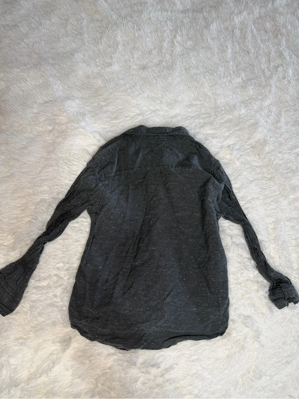 Kids Dark Gray Button-Up Shirt - Casual Long Sleeve Gymboree (5-6)